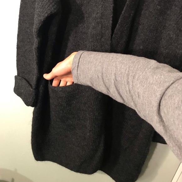 H&M hm Mohair Blend Oversized Cardigan Charcoal - Picture 4 of 6